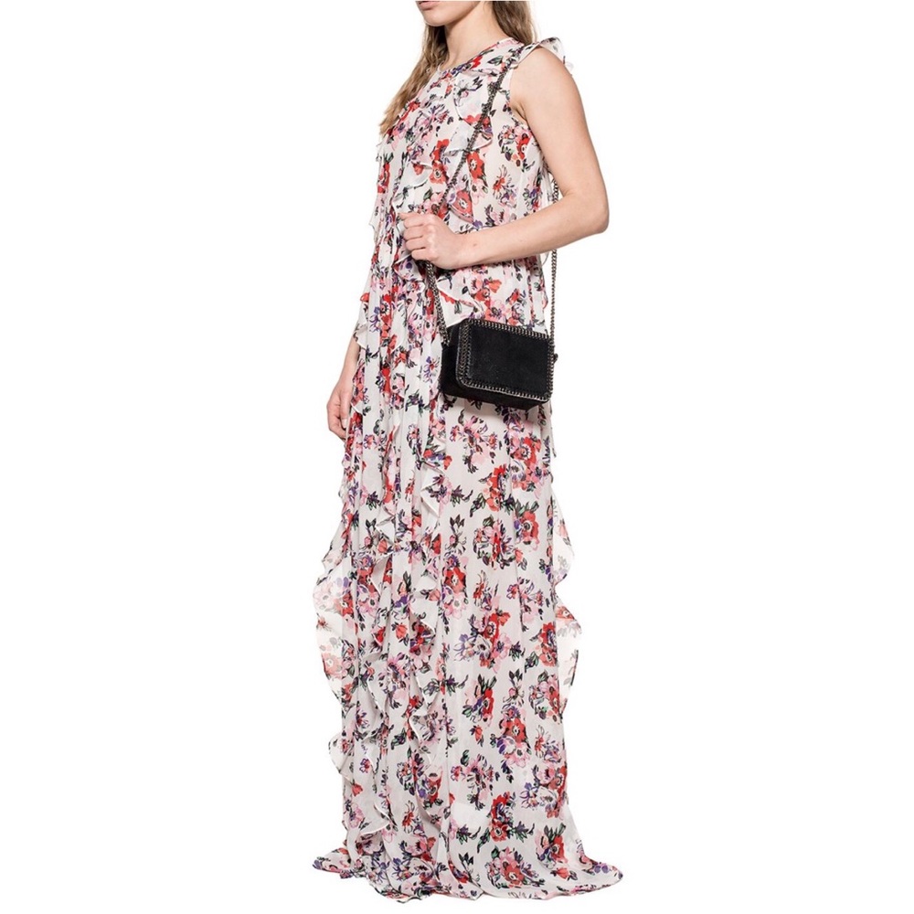 MSGM 100% silk floral maxi button down dress sz 4